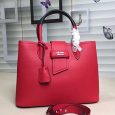 Prada 2020 Woman Leather Tote Shoulder Bag,33cm - 프라다 2020 여성용 레더 토트 숄더백 ,1BG148-6,33cm,레드