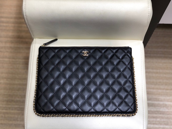 Chanel 2020 Leather Clutch Bag,28CM - 샤넬 2020 레더 클러치백,CHAB1237,28CM,블랙