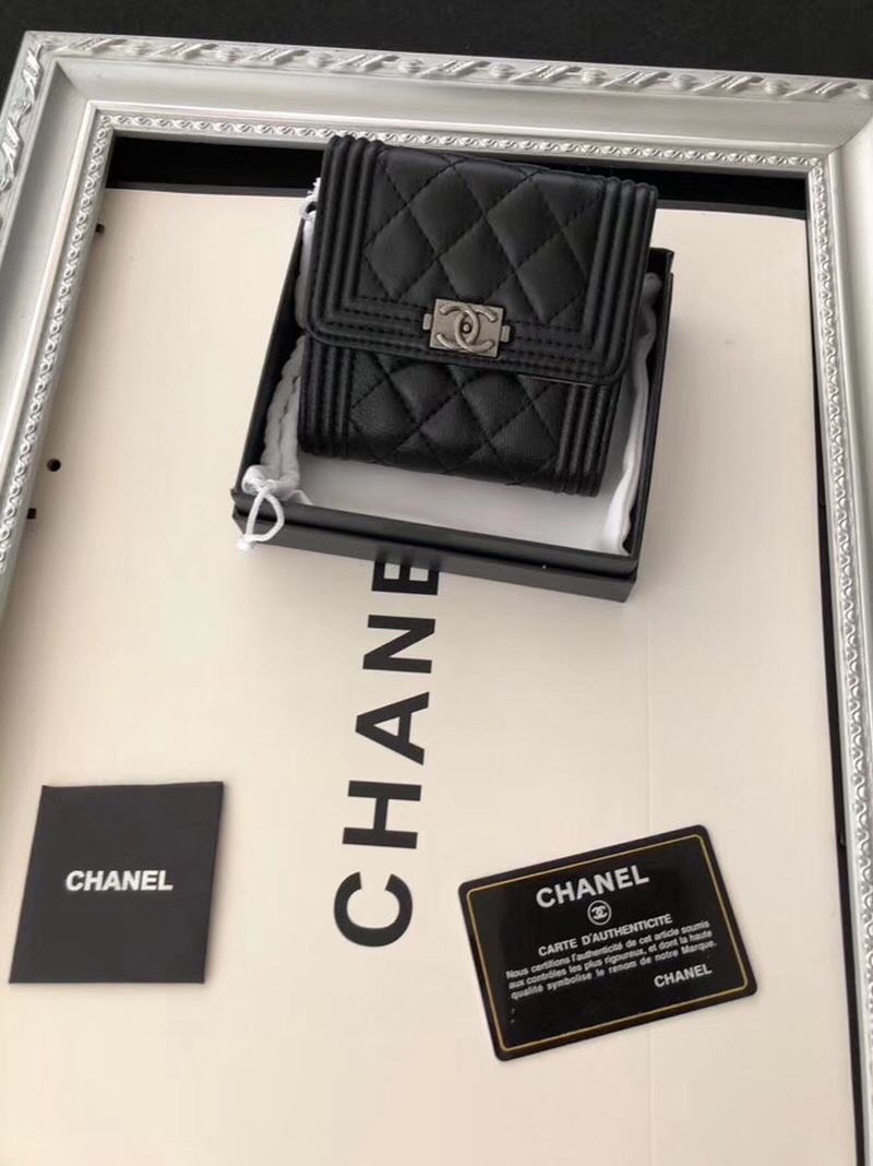 Chanel 2020 여성용 보이 지갑 블랙