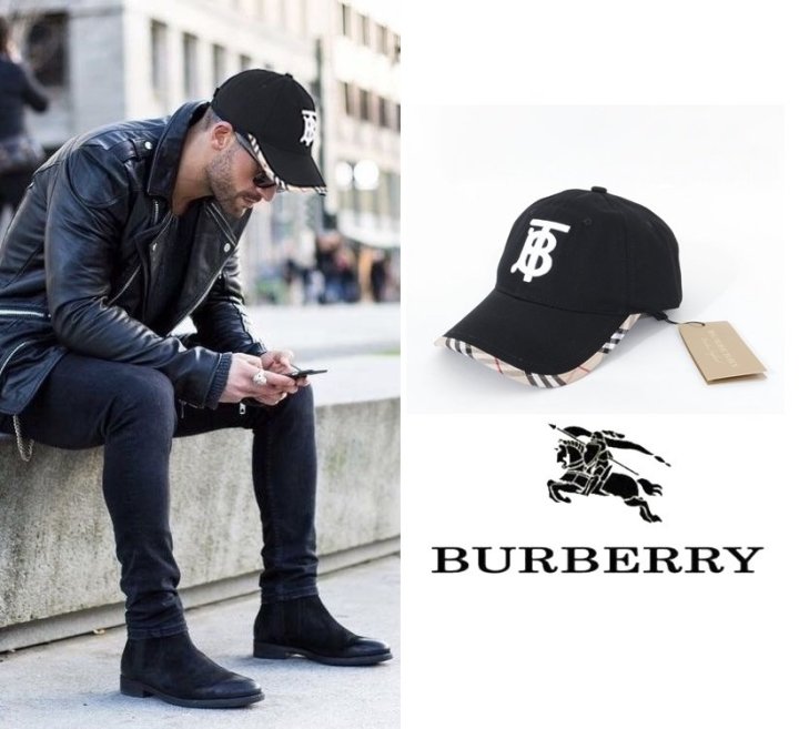 BURBERRY 버버리 빈티지체크 TB자수 볼캡