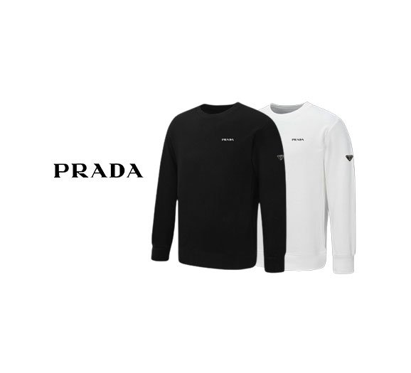 PRADA 프라다 플레이트 로고 맨투맨 티셔츠