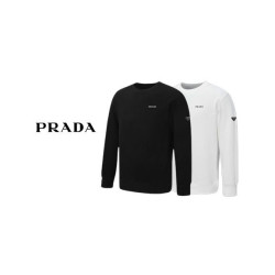 PRADA 프라다 플레이트 로고 맨투맨 티셔츠