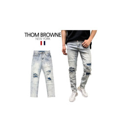 Thom Browne 톰브라운 워싱 사틴아이스 데미지 청바지