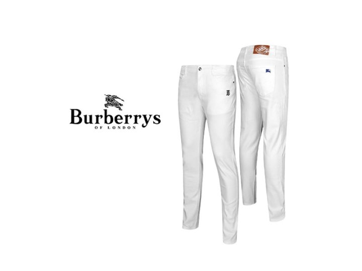 BURBERRY 버버FL 슬림핏 블루기사탭 화이트팬츠 (수입국내배송)