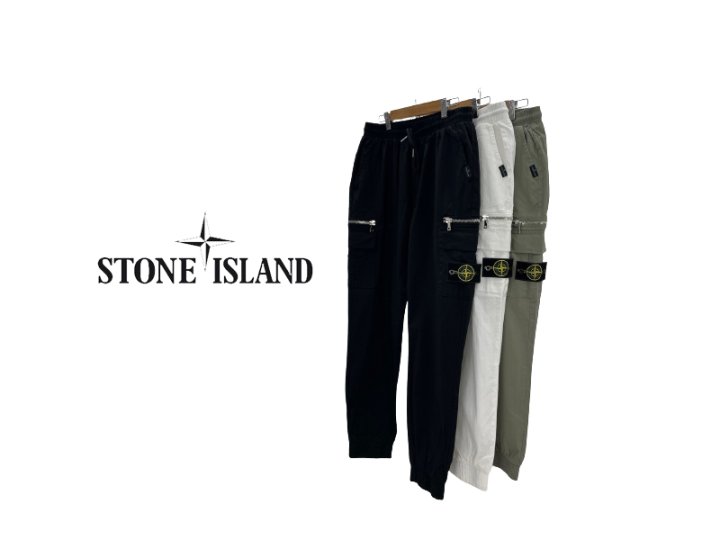 Stone Island 스톤아일랜드 린넨 지퍼 카고조거팬츠