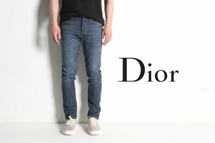 Dior 디올 로고패치 로우블루 슬림진