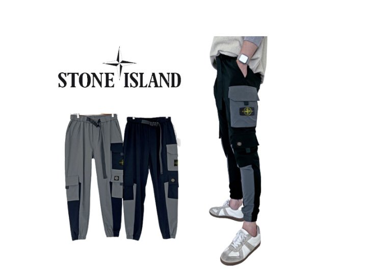 Stone Island 스톤아일랜드 체스트 포켓 배색 카고조거팬츠