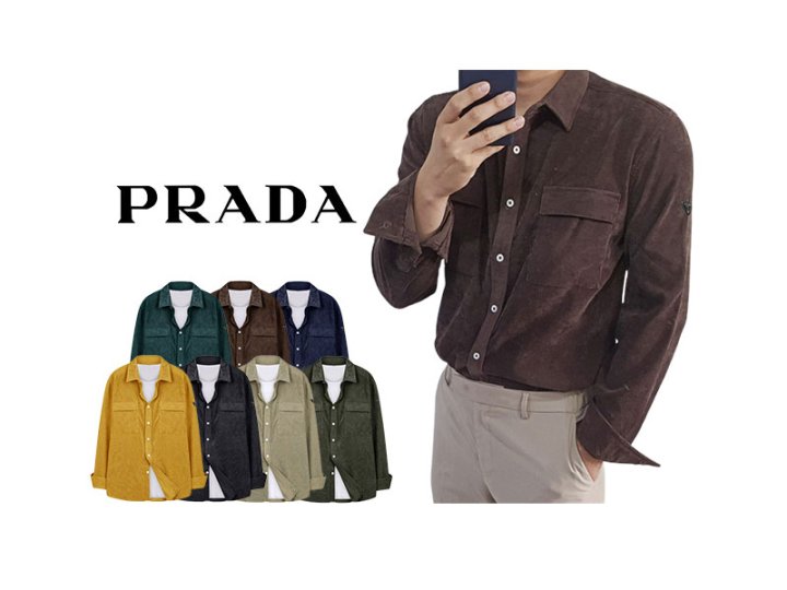 PRADA  프라다 F/W 플레이트 코듀로이 셔츠