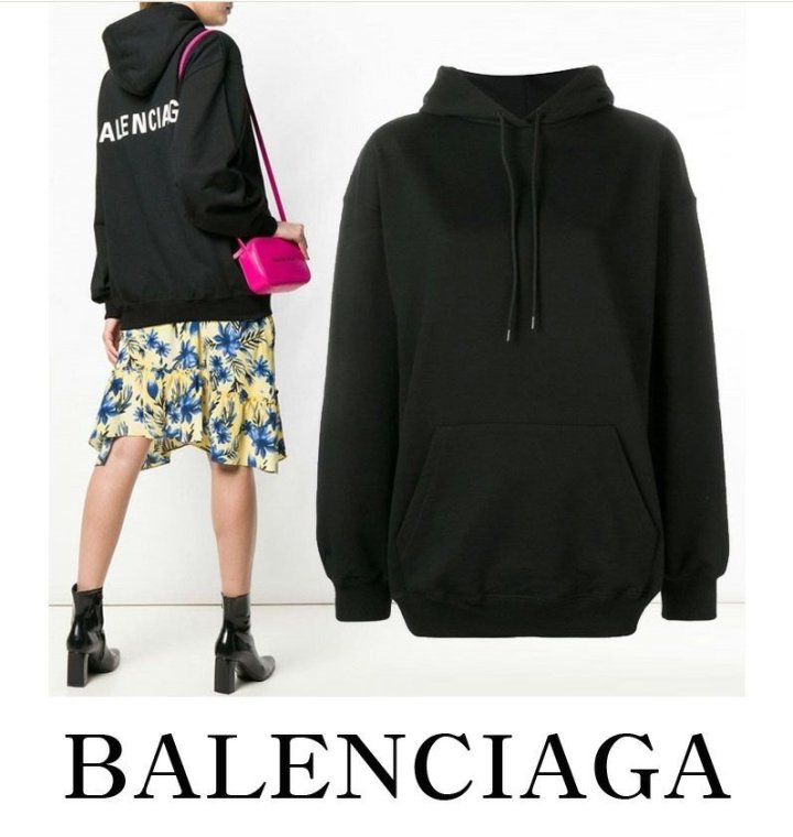 BALENCIAGA  발렌시아가 백로고 네임 커플 후드티셔츠