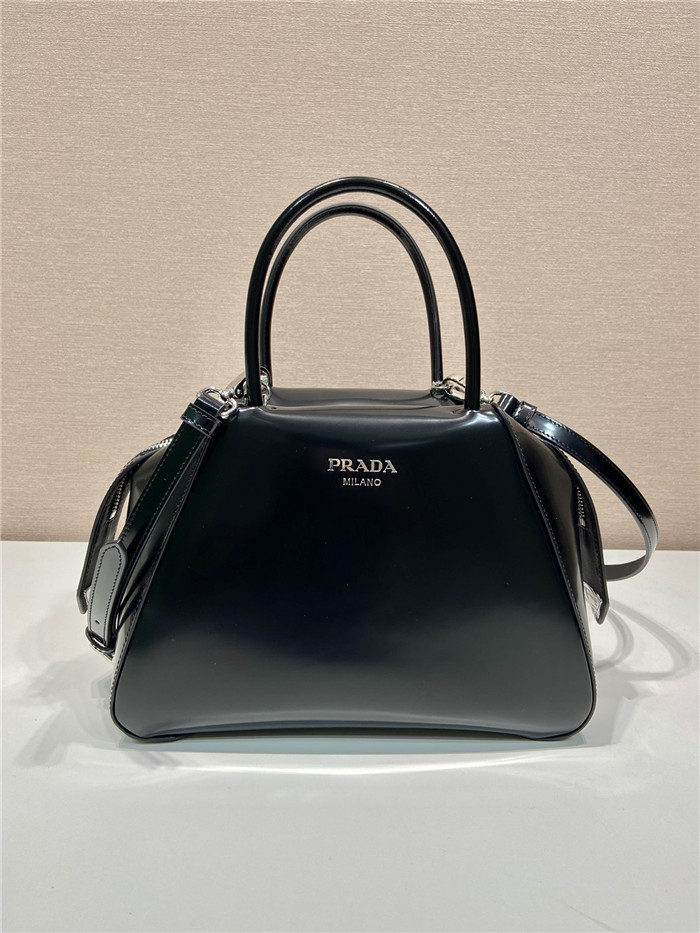 PRADA  프라다 스몰 브러쉬드 가죽 핸드백 1BA366