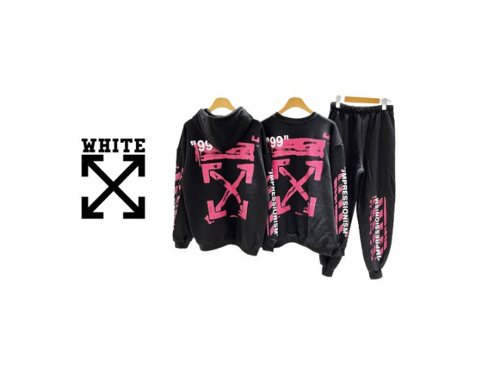 Off-White 오프화이트 스텐실 후드&맨투맨&바지 세트