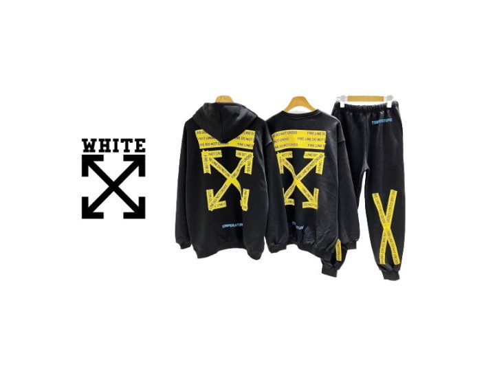 Off-White 오프화이트 크로스 후드&맨투맨&바지 세트