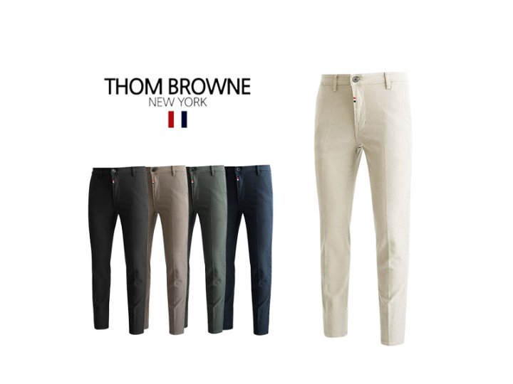 Thom Browne  톰브라운 포인트 히든밴딩 면 스판 팬츠