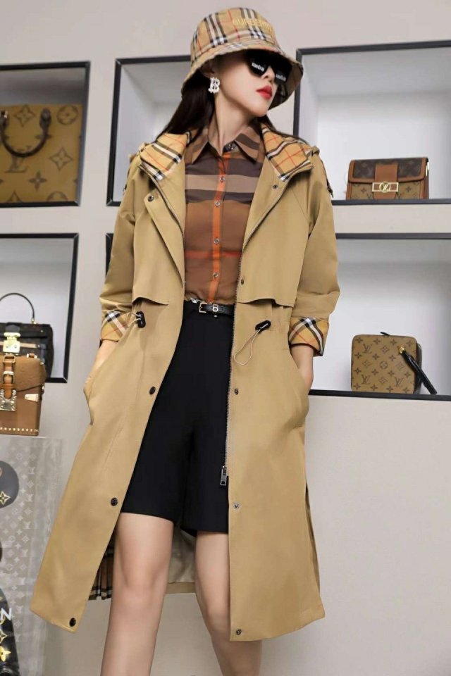 Burberry 후드 롱 트렌치 코트