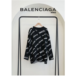 BALENCIAGA 발렌시아가 여성 레터링 라운드 니트 티셔츠