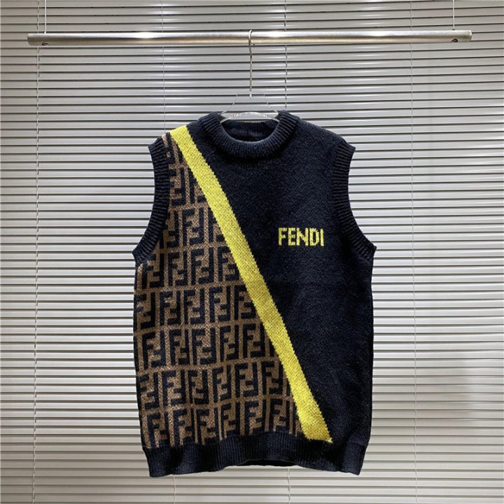 Fendi  펜디 1042 배색 로고 니트 조끼