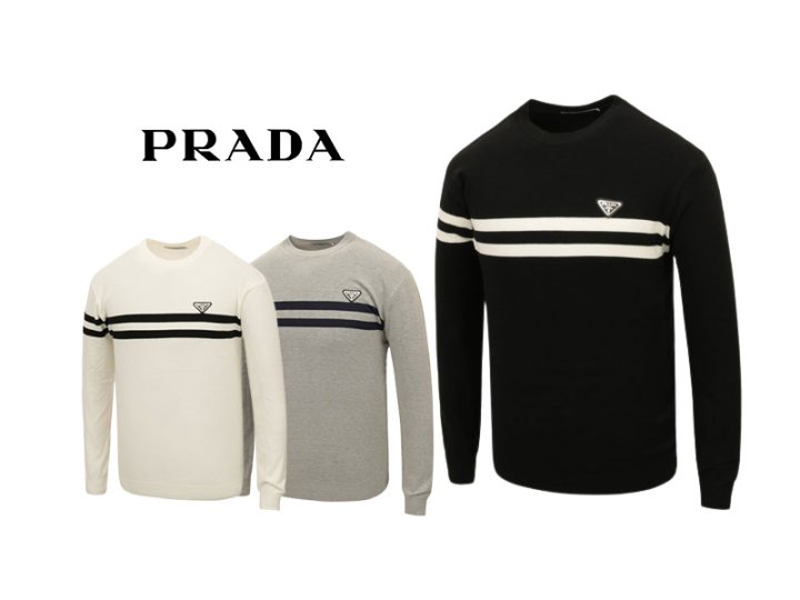 PRADA  프라다 가슴라인 라운드 니트