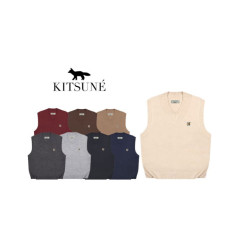 Maison Kitsune 메종키츠네 오버핏 브이넥 니트 조끼