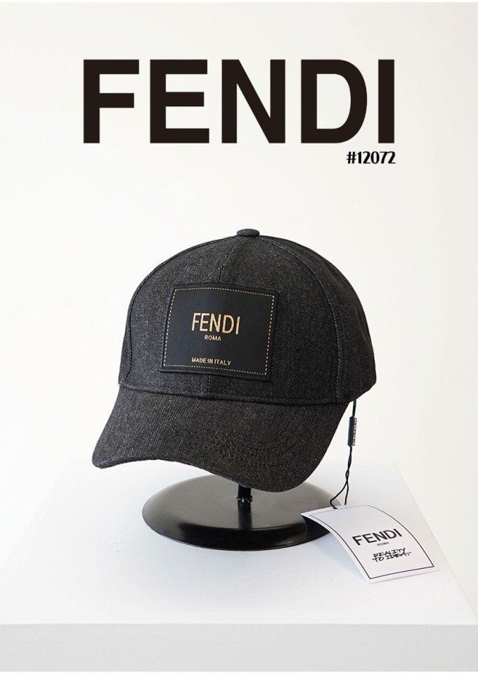 Fendi  펜디 로고 패치 블루 캔버스 베이스 볼캡