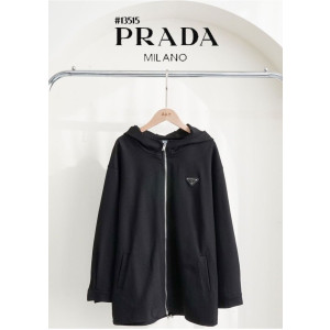 PRADA 프라다 여성 후디 레터링 로고 벨트 집업