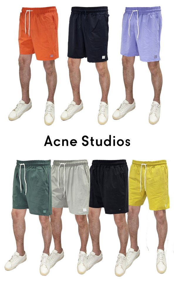 Acne Studios 아크네스튜디오 톤앤톤 와팬 백로고 쿨링 밴딩 하프 팬츠