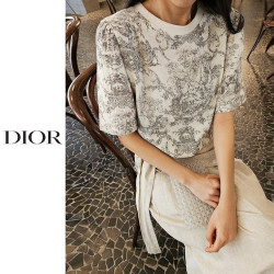 Dior  디올 퍼프 이중 코튼 반팔