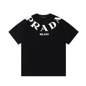 PRADA  프라다  목라운드 logo티셔츠