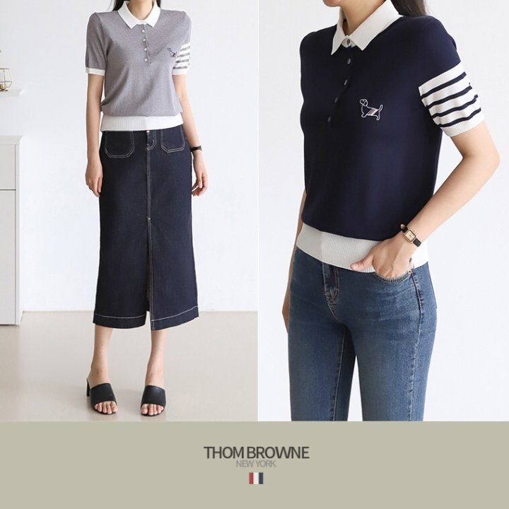 THOM BROWNE 톰브라운 니트 반팔