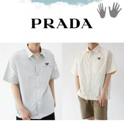 PRADA 프라다 오버핏 셔츠 자켓 반팔