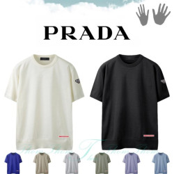 PRADA 프라다 뉴 린넨 라운드 반팔 니트