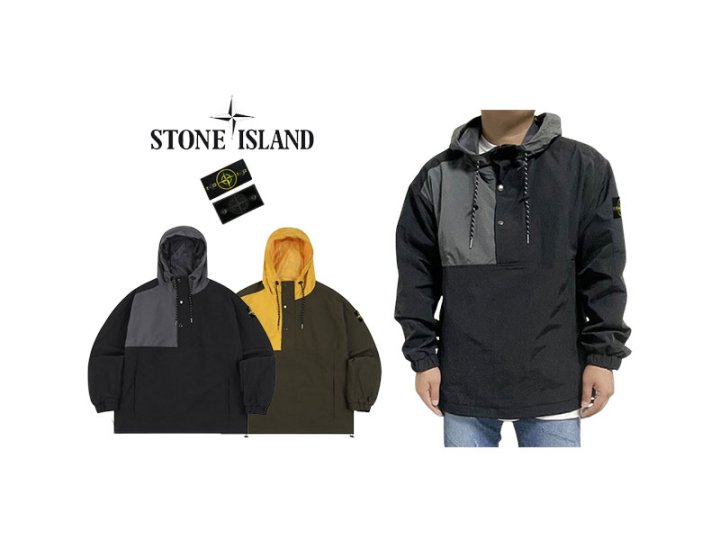 Stone Island  스톤아일랜드 매쉬 배색 후드 아노락 (수입국내배송)