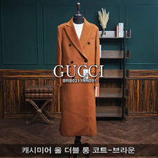 GUCCI 구찌 캐시미어 울 더블 롱 코트