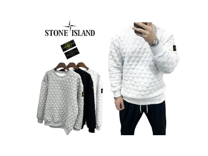 STONE ISLAND 스톤아일랜드 퀄팅 다이아 맨투맨