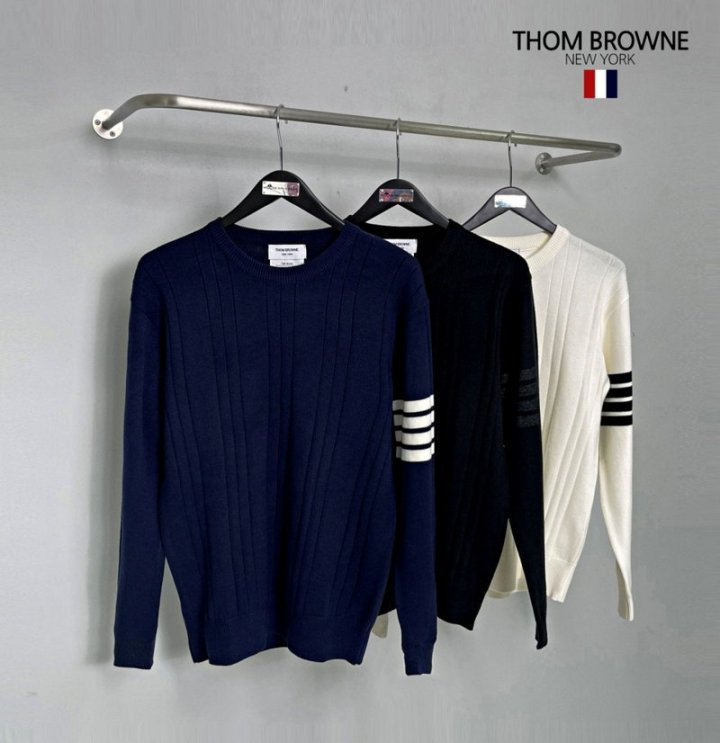 THOM BROWNE 톰브라운 골지 사선 니트