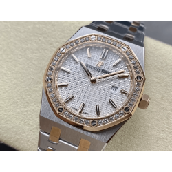 AUDEMARS PIGUET 오데마피게 로얄오크 흰판 콤비 다이아 베젤 33mm 67651