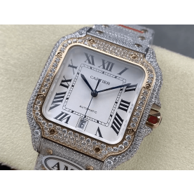 CARTIER 까르띠에 산토스 버스트다운 40mm 흰판