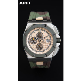 AUDEMARS PIGUET  오데마피게 로얄오크 오프쇼어 스틸 로즈골드다이얼 카모 러버밴드