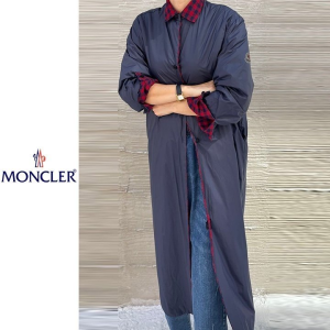 MONCLER 몽클레어 블러드 체크 롱자켓