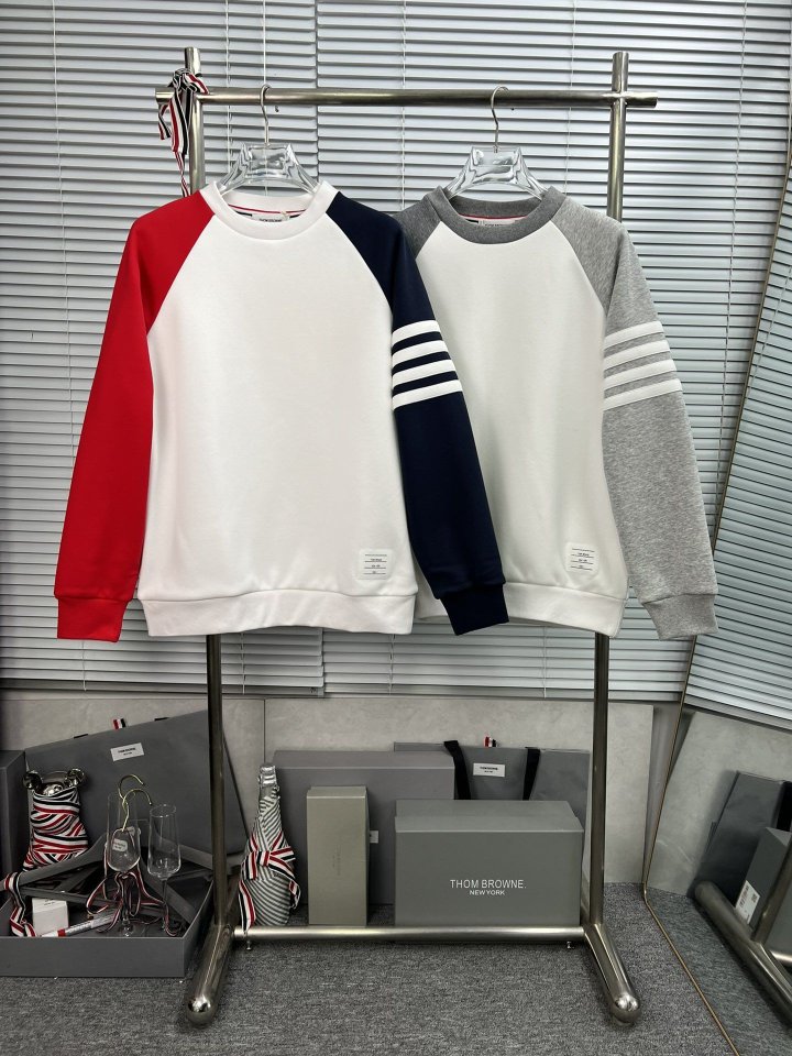 THOM BROWNE 톰브라운 믹스 컬러 사선완장 맨투맨