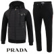 PRADA 프라다 지퍼 로고 후드 패딩 집업 셋트