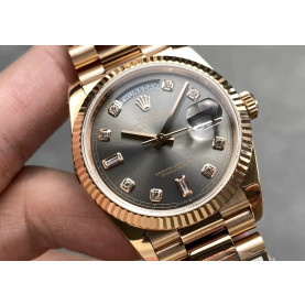 ROLEX 로렉스 데이데이트 그레이 옴브레 다이얼 로즈골드 금통 10P 36mm