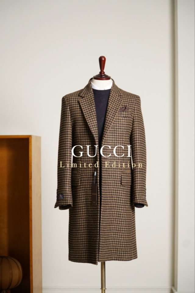 GUCCI 구찌 프리미엄 하운드투스 울100% 코트