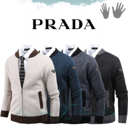 PRADA 프라다 듀 니트 기모 블루종