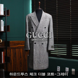 GUCCI 구찌 하운드투스 체크 더블 코트