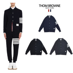 THOM BROWNE 톰브라운 사선 카라 단추 가디건