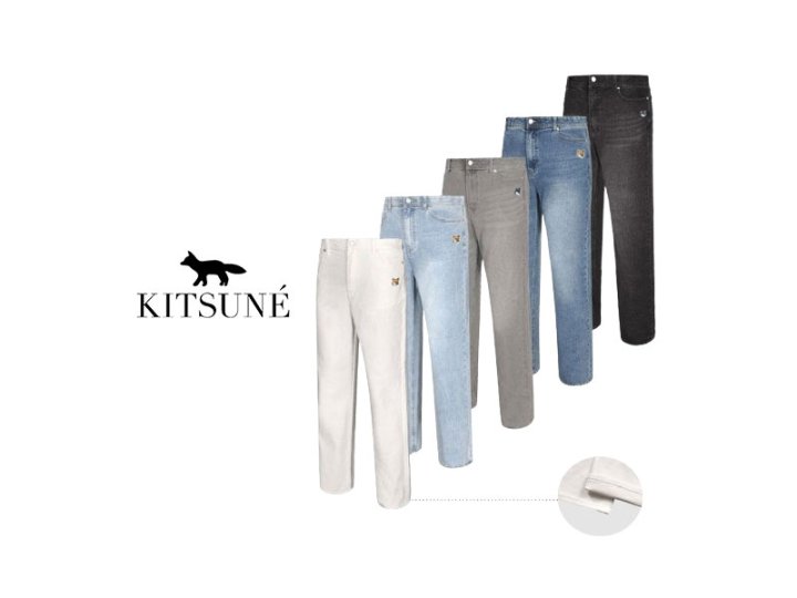 MAISON KITSUNE 메종키츠네 헤드폭스 세미와이드핏 청바지