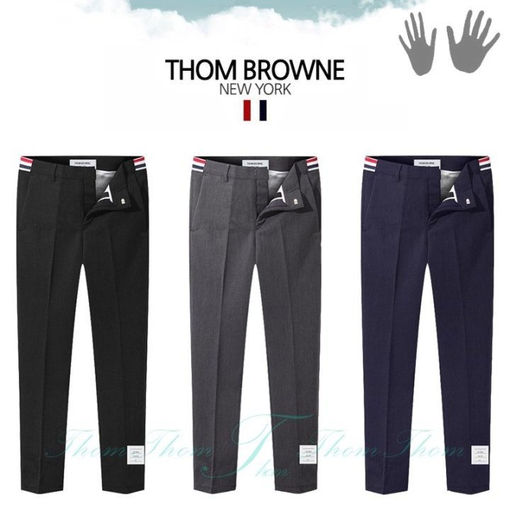 THOM BROWNE 톰브라운 슬림핏 삼선 본딩 슬랙스 팬츠