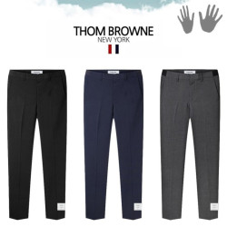 THOM BROWNE 톰브라운 슬림핏 블랙 본딩 슬랙스 팬츠