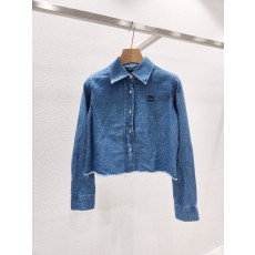 MIUMIU 미우미우 크롭 데님 셔츠