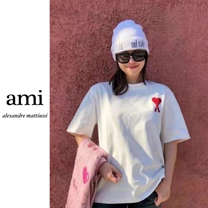 AMI 아미 모노컬러 빅하트 반팔 2COLOR